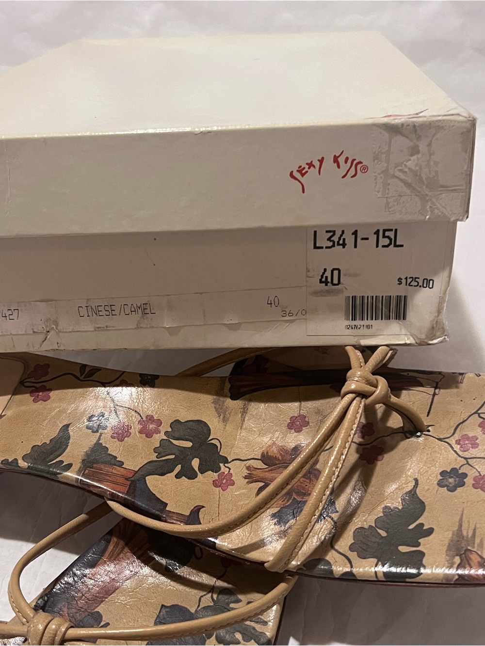 Sexy Kiss Leather Thong Sandals Size 40 Cinese/Camel - Picture 11 of 11